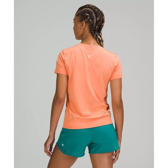 LULULEMON Swiftly Breathe Golden Apricot Orange Short Sleeve T-Shirt, Size 4 - Picture 3 of 16